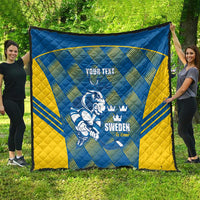 Sweden Hockey Custom Quilt Tre Kronor Swedish Moose Mascot