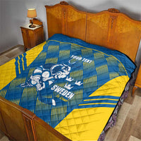Sweden Hockey Custom Quilt Tre Kronor Swedish Moose Mascot