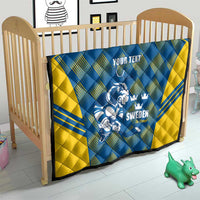 Sweden Hockey Custom Quilt Tre Kronor Swedish Moose Mascot