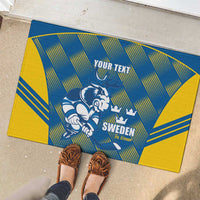 Sweden Hockey Custom Rubber Doormat Tre Kronor Swedish Moose Mascot