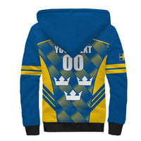 Sweden Hockey Custom Sherpa Hoodie Tre Kronor Swedish Moose Mascot