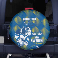 Sweden Hockey Custom Spare Tire Cover Tre Kronor Swedish Moose Mascot