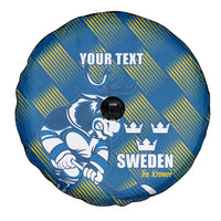 Sweden Hockey Custom Spare Tire Cover Tre Kronor Swedish Moose Mascot