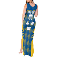 Sweden Hockey Custom Tank Maxi Dress Tre Kronor Swedish Moose Mascot