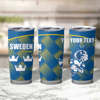 Sweden Hockey Custom Tumbler Cup Tre Kronor Swedish Moose Mascot