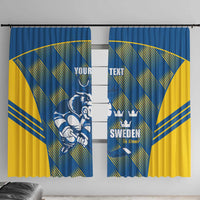 Sweden Hockey Custom Window Curtain Tre Kronor Swedish Moose Mascot