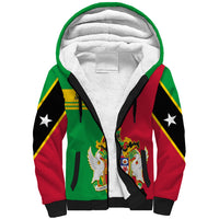 Saint Kitts and Nevis Sherpa Hoodie Coat Of Arms Style - Wonder Print Shop