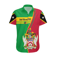 Personalised Saint Kitts and Nevis Hawaiian Shirt Coat Of Arms Style - Wonder Print Shop