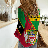 Personalised Saint Kitts and Nevis Women Casual Shirt Coat Of Arms Style - Wonder Print Shop