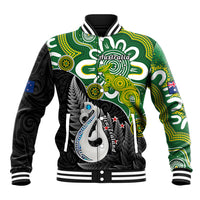 Personalised New Zealand And Australia Baseball Jacket Aboriginal Mix Aotearoa Maori Unique Style - Wonder Print Shop