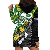 Personalised New Zealand And Australia Hoodie Dress Aboriginal Mix Aotearoa Maori Unique Style - Wonder Print Shop