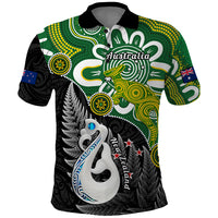 Custom New Zealand Australia Polo Shirt Aboriginal Mix Aotearoa Maori Unique Style - Wonder Print Shop