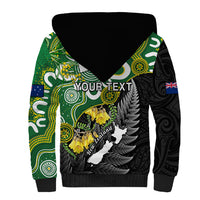 Personalised New Zealand And Australia Sherpa Hoodie Aboriginal Mix Aotearoa Maori Unique Style - Wonder Print Shop