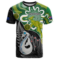 Personalised New Zealand And Australia T Shirt Aboriginal Mix Aotearoa Maori Unique Style - Wonder Print Shop