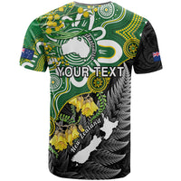 Personalised New Zealand And Australia T Shirt Aboriginal Mix Aotearoa Maori Unique Style - Wonder Print Shop