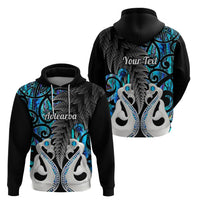 Custom New Zealand Hoodie Te Manaia Mangopare Maori And Fern Blue Style - Wonder Print Shop