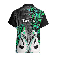 Personalised New Zealand Hawaiian Shirt Te Manaia Mangopare Maori And Fern Green Style - Wonder Print Shop