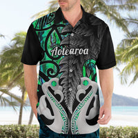 Personalised New Zealand Hawaiian Shirt Te Manaia Mangopare Maori And Fern Green Style - Wonder Print Shop