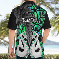 Personalised New Zealand Hawaiian Shirt Te Manaia Mangopare Maori And Fern Green Style - Wonder Print Shop