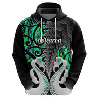 Custom New Zealand Hoodie Te Manaia Mangopare Maori And Fern Green Style - Wonder Print Shop