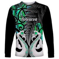 Personalised New Zealand Long Sleeve Shirt Te Manaia Mangopare Maori And Fern Green Style - Wonder Print Shop