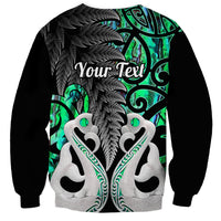 Personalised New Zealand Sweatshirt Te Manaia Mangopare Maori And Fern Green Style - Wonder Print Shop
