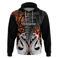 Custom New Zealand Hoodie Te Manaia Mangopare Maori And Fern Orange Style - Wonder Print Shop