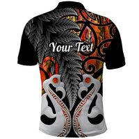 Custom New Zealand Polo Shirt Te Manaia Mangopare Maori And Fern Orange Style - Wonder Print Shop