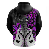 Custom New Zealand Hoodie Te Manaia Mangopare Maori And Fern Purple Style - Wonder Print Shop