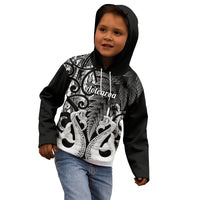 Personalised New Zealand Kid Hoodie Te Manaia Mangopare Maori And Fern Black Style - Wonder Print Shop