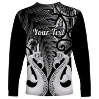 Personalised New Zealand Long Sleeve Shirt Te Manaia Mangopare Maori And Fern Black Style - Wonder Print Shop