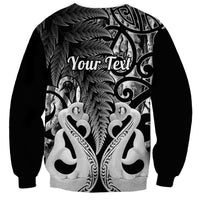 Personalised New Zealand Sweatshirt Te Manaia Mangopare Maori And Fern Black Style - Wonder Print Shop