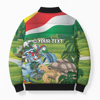 Seychelles National Day Personalized Bomber Puffer Jacket 50 Years Anniversary Lendepandans Sesel