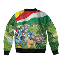 Seychelles National Day Personalized Sleeve Zip Bomber Jacket 50 Years Anniversary Lendepandans Sesel