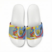 DR Congo Independence Day Slide Sandals Congo-Kinshasa Coat Of Arms Style
