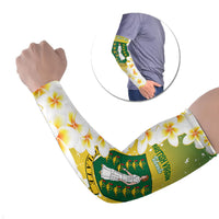 British Virgin Islands Day Personalised Arm Sleeves Vigilate Plumeria Alba Coat Of Arms