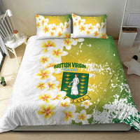 British Virgin Islands Day Bedding Set Vigilate Plumeria Alba Coat Of Arms