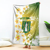 British Virgin Islands Day Blanket Vigilate Plumeria Alba Coat Of Arms