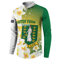 British Virgin Islands Day Personalised Button Sweatshirt Vigilate Plumeria Alba Coat Of Arms