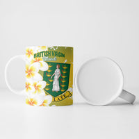 British Virgin Islands Day Personalised Ceramic Mug Vigilate Plumeria Alba Coat Of Arms