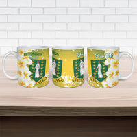 British Virgin Islands Day Personalised Ceramic Mug Vigilate Plumeria Alba Coat Of Arms