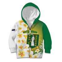 British Virgin Islands Day Personalised Kid Hoodie Vigilate Plumeria Alba Coat Of Arms