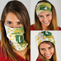 British Virgin Islands Day Neck Gaiter Vigilate Plumeria Alba Coat Of Arms