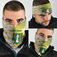 British Virgin Islands Day Neck Gaiter Vigilate Plumeria Alba Coat Of Arms