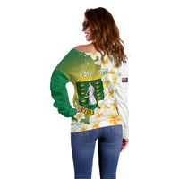 British Virgin Islands Day Personalised Off Shoulder Sweater Vigilate Plumeria Alba Coat Of Arms