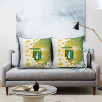 British Virgin Islands Day Pillow Cover Vigilate Plumeria Alba Coat Of Arms
