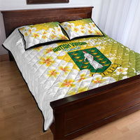 British Virgin Islands Day Quilt Bed Set Vigilate Plumeria Alba Coat Of Arms
