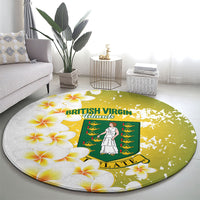 British Virgin Islands Day Round Carpet Vigilate Plumeria Alba Coat Of Arms