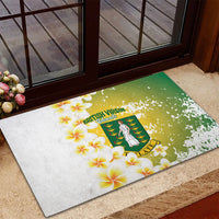British Virgin Islands Day Rubber Doormat Vigilate Plumeria Alba Coat Of Arms