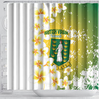 British Virgin Islands Day Shower Curtain Vigilate Plumeria Alba Coat Of Arms